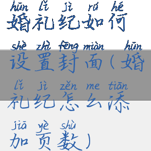 婚礼纪如何设置封面(婚礼纪怎么添加页数)