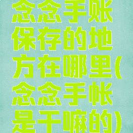 念念手账保存的地方在哪里(念念手帐是干嘛的)