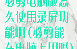 必剪电脑版怎么使用录屏功能啊(必剪能在电脑上用吗)