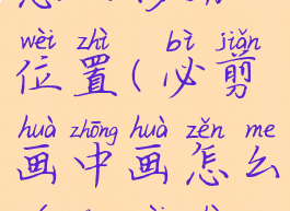 必剪画中画怎么移动位置(必剪画中画怎么移动位置视频)