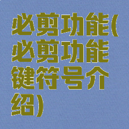 必剪功能(必剪功能键符号介绍)