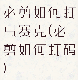 必剪如何打马赛克(必剪如何打码)