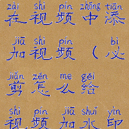 必剪怎么在视频中添加视频(必剪怎么给视频加水印)