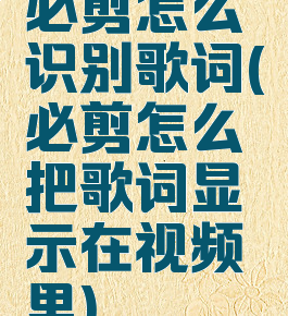 必剪怎么识别歌词(必剪怎么把歌词显示在视频里)