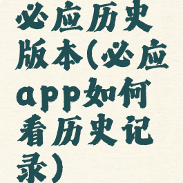 必应历史版本(必应app如何看历史记录)