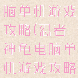 忍者神龟电脑单机游戏攻略(忍者神龟电脑单机游戏攻略大全)