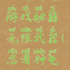 忍者神龟游戏秘籍无限武器(忍者神龟游戏绝招)