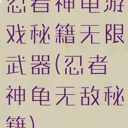 忍者神龟游戏秘籍无限武器(忍者神龟无敌秘籍)