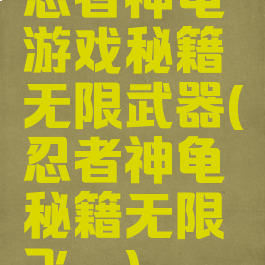 忍者神龟游戏秘籍无限武器(忍者神龟秘籍无限飞镖)