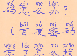 忘记百度密码怎么办?(百度密码忘了怎么找回)