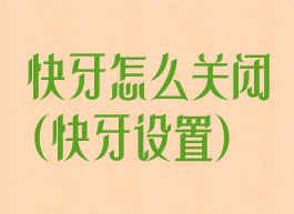 快牙怎么关闭(快牙设置)