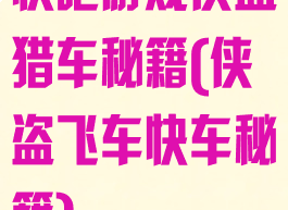 快吧游戏侠盗猎车秘籍(侠盗飞车快车秘籍)