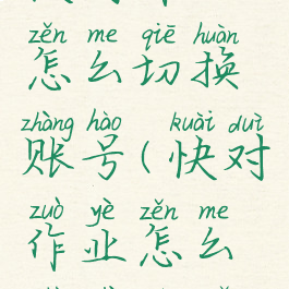 快对作业怎么切换账号(快对作业怎么设置密码)