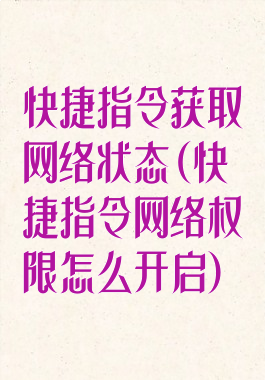 快捷指令获取网络状态(快捷指令网络权限怎么开启)