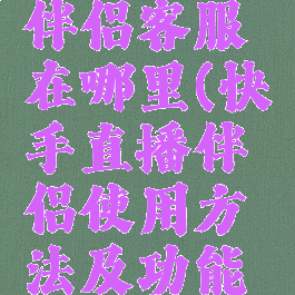 快手直播伴侣客服在哪里(快手直播伴侣使用方法及功能介绍)