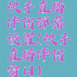 快手直播伴侣弹幕设置(快手直播伴侣窗口)