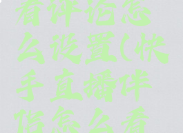 快手直播伴侣怎么看评论怎么设置(快手直播伴侣怎么看评论怎么设置回复)