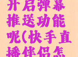 快手直播伴侣怎么开启弹幕推送功能呢(快手直播伴侣怎么打开弹幕)