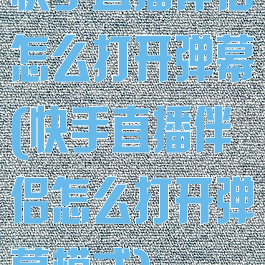 快手直播伴侣怎么打开弹幕(快手直播伴侣怎么打开弹幕模式)