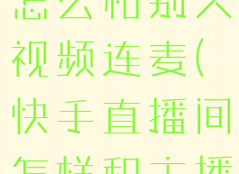 快手直播间怎么和别人视频连麦(快手直播间怎样和主播视频连麦)