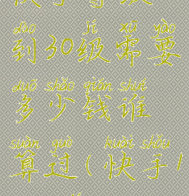 快手等级1到30级需要多少钱谁算过(快手1-30级)