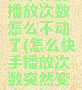 快手作品播放次数怎么不动了(怎么快手播放次数突然变少了)