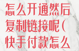 快手免密支付怎么开通然后复制链接呢(快手付款怎么开通免密支付)