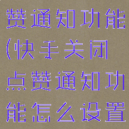 快手关闭点赞通知功能(快手关闭点赞通知功能怎么设置)