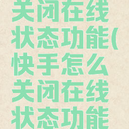 快手怎么关闭在线状态功能(快手怎么关闭在线状态功能设置)