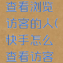 快手怎么查看浏览访客的人(快手怎么查看访客记录)