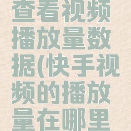 快手怎么查看视频播放量数据(快手视频的播放量在哪里看)