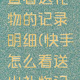 快手怎么查看送礼物的记录明细(快手怎么看送出礼物记录)