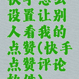 快手怎么设置让别人看我的点赞(快手点赞评论软件)