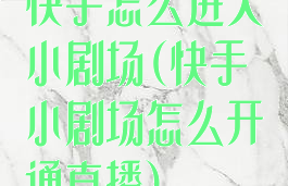 快手怎么进入小剧场(快手小剧场怎么开通直播)