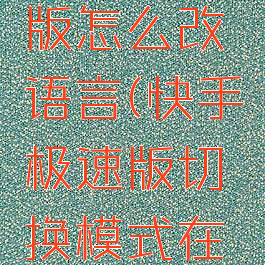 快手极速版怎么改语言(快手极速版切换模式在哪设置)