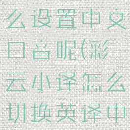 彩云小译怎么设置中文口音呢(彩云小译怎么切换英译中)