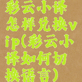 彩云小译怎样兑换vip(彩云小译如何切换语言)