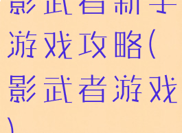 影武者新手游戏攻略(影武者游戏)