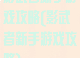 影武者新手游戏攻略(影武者新手游戏攻略)