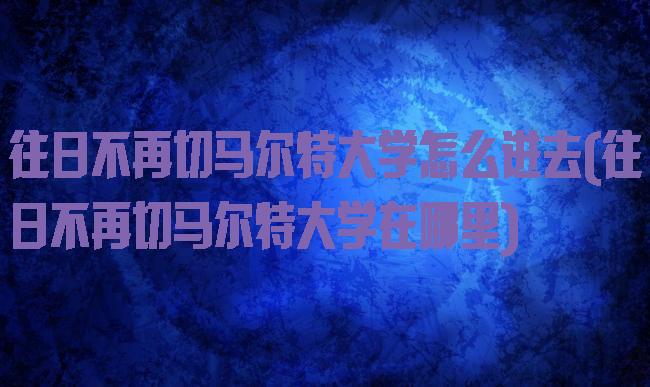 往日不再切马尔特大学怎么进去(往日不再切马尔特大学在哪里)