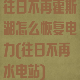 往日不再霍斯湖怎么恢复电力(往日不再水电站)