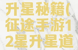 征途游戏升星秘籍(征途手游12星升星道具怎么用)