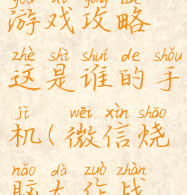 微信烧脑游戏攻略这是谁的手机(微信烧脑大作战攻略)