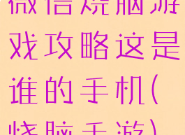 微信烧脑游戏攻略这是谁的手机(烧脑手游)