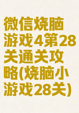 微信烧脑游戏4第28关通关攻略(烧脑小游戏28关)