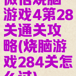 微信烧脑游戏4第28关通关攻略(烧脑游戏284关怎么过)