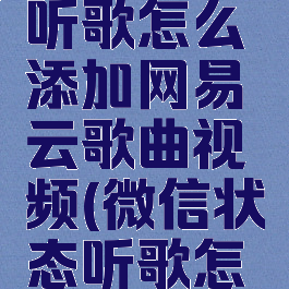 微信状态听歌怎么添加网易云歌曲视频(微信状态听歌怎么加音乐)