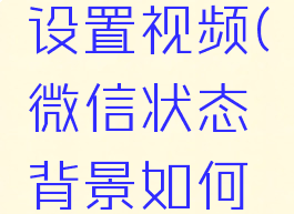 微信状态背景如何设置视频(微信状态背景如何设置视频播放)
