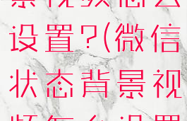 微信状态背景视频怎么设置?(微信状态背景视频怎么设置声音)