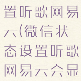 微信状态设置听歌网易云(微信状态设置听歌网易云会显示吗)